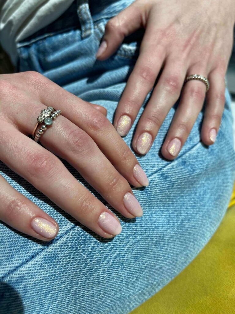 Sheer translucent nails