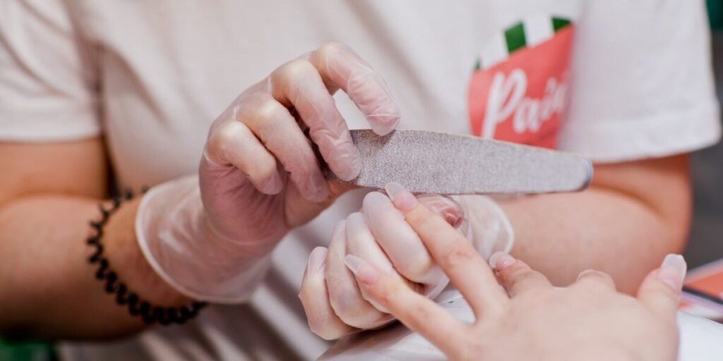 Acrylic nail extensions application