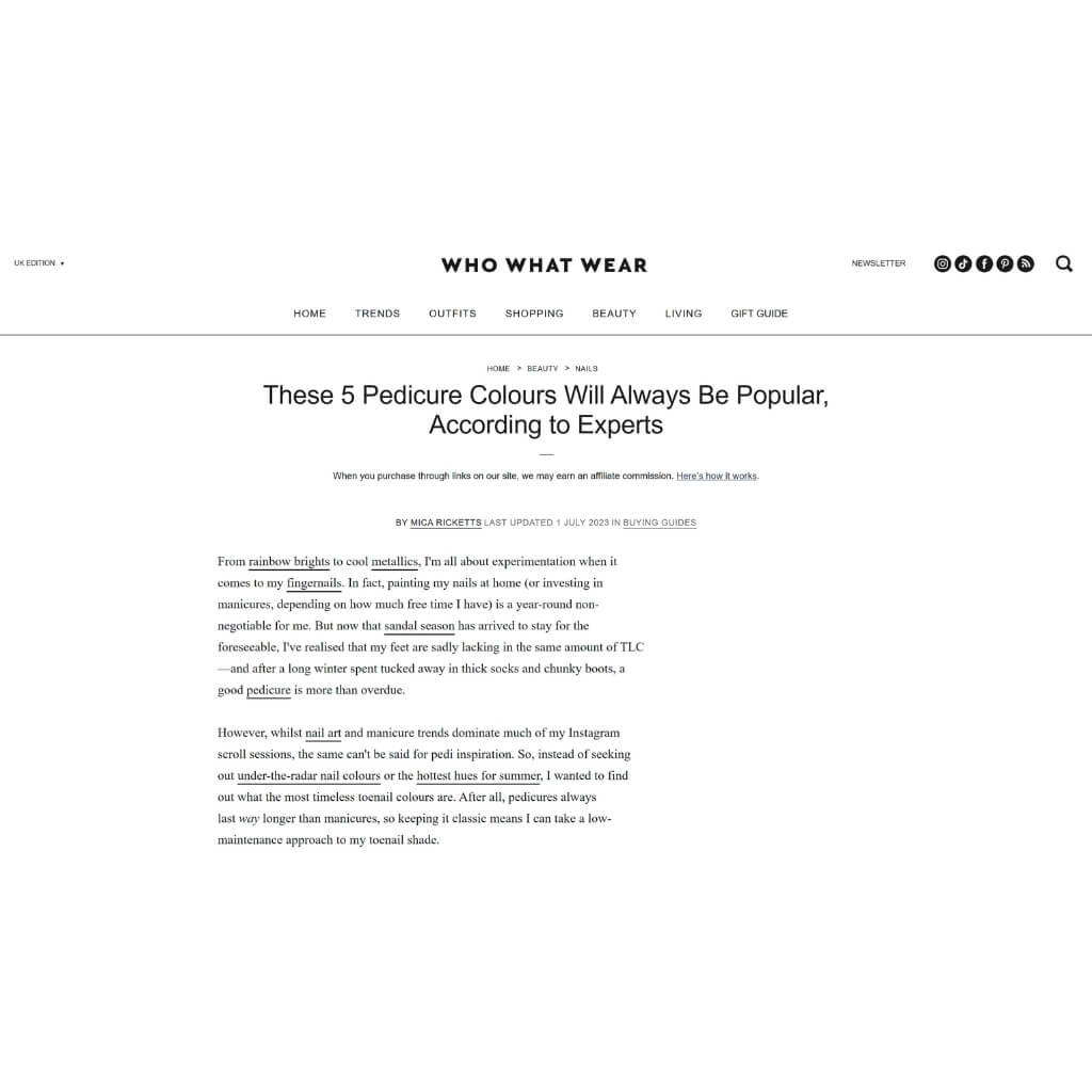 Paint Nails London featured in who what where article