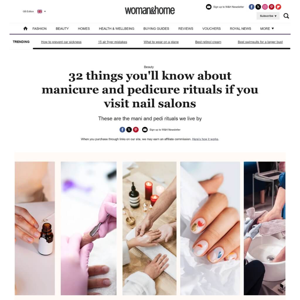 Woman & Home to know manicure and pedicure
